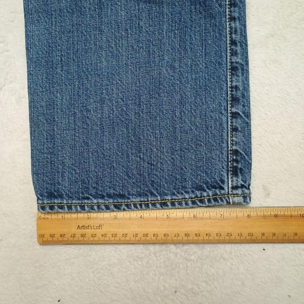 Levis 501 Jeans Mens 34x30 Blue Straight Medium Wash 5-Pocket Denim Regular - Picture 12 of 13